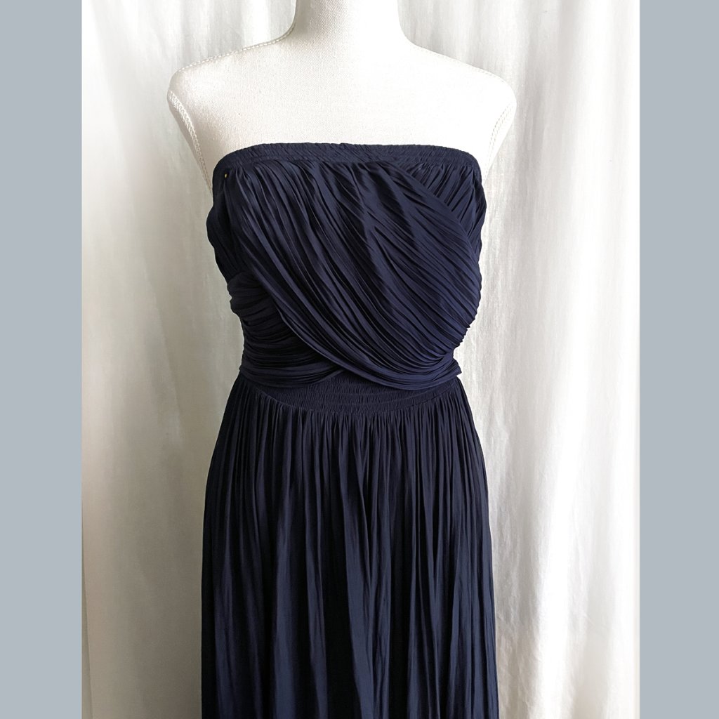 Ramy Brook Midi Dress, Dark Navy Blue Color, Strapless, Nwt. Size M